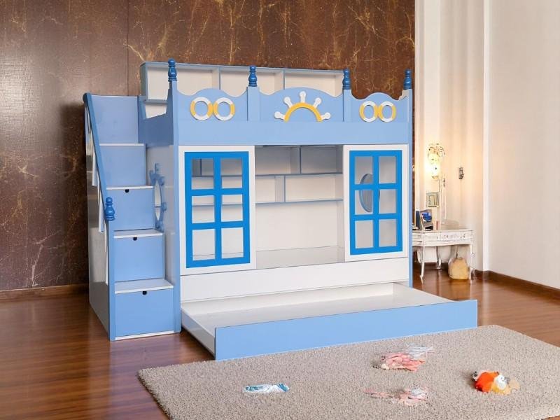 Giường tầng cho bé gái màu hồng dễ thương