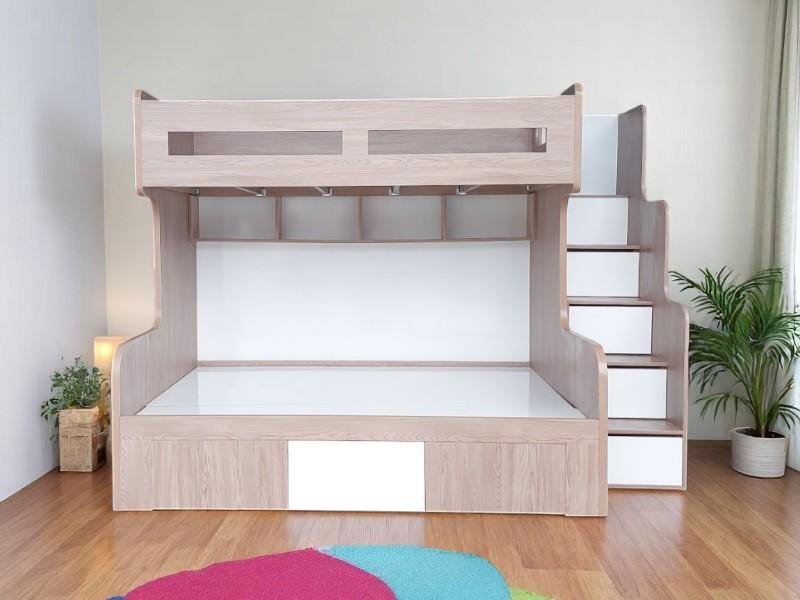 Giường tầng cho bé gái màu hồng dễ thương