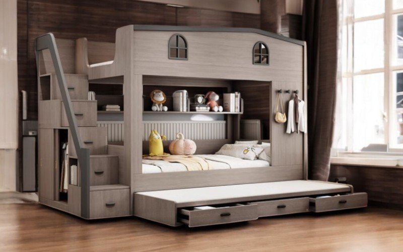 Giường 2 tầng giá rẻ thiết kế đẹp tiết kiệm không gian