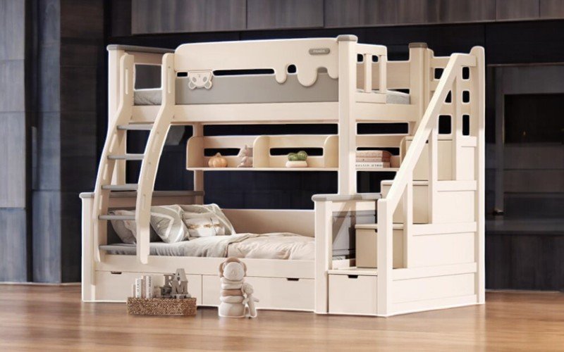 Giá giường tầng gỗ công nghiệp tiết kiệm bền đẹp tiện dụng