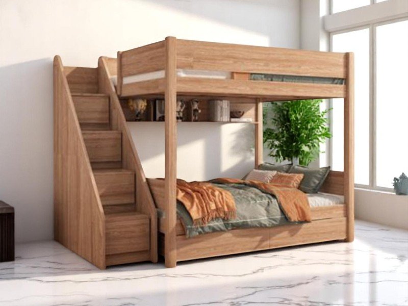 Giường tầng tích hợp bàn học và ngăn kéo đựng đồ