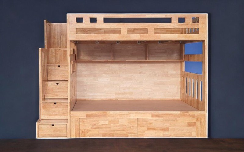 Giường tầng kết hợp tủ quần áo và bàn học tiện ích đa năng