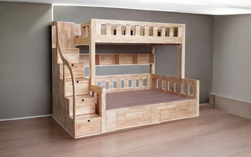 Giường tầng cho bé gái giá rẻ tại TPHCM đẹp an toàn tiện lợi