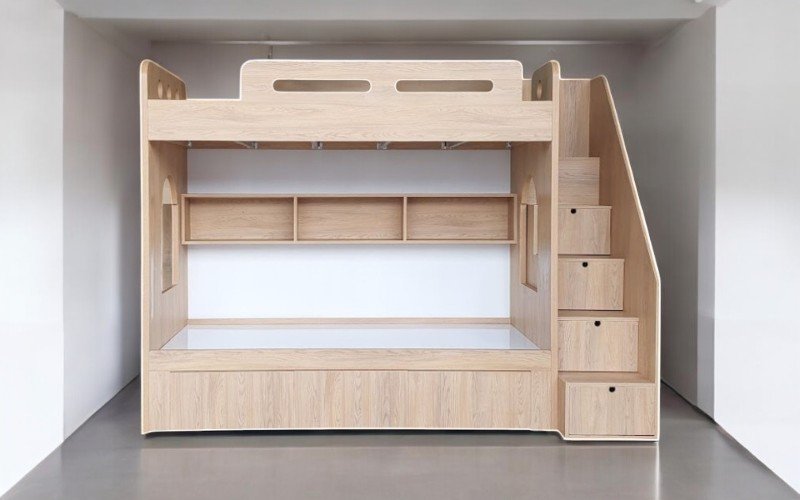 Giường tầng cho bé gái giá rẻ tại TPHCM đẹp an toàn tiện lợi