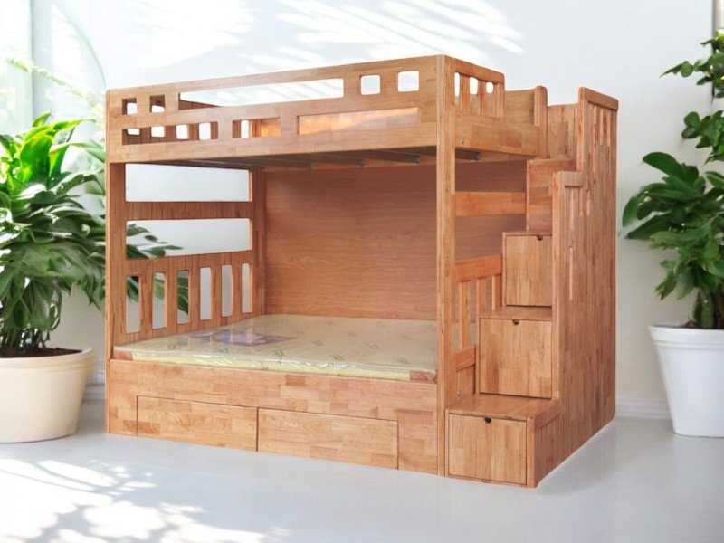 Giường kết hợp tủ quần áo và bàn học tiết kiệm diện tích