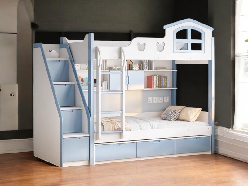 Giường tầng cho bé trai và gái đẹp tiện lợi an toàn