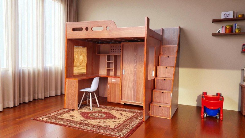Giường kéo 2 tầng người lớn