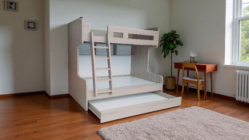 Giường tầng kết hợp tủ quần áo cho người lớn