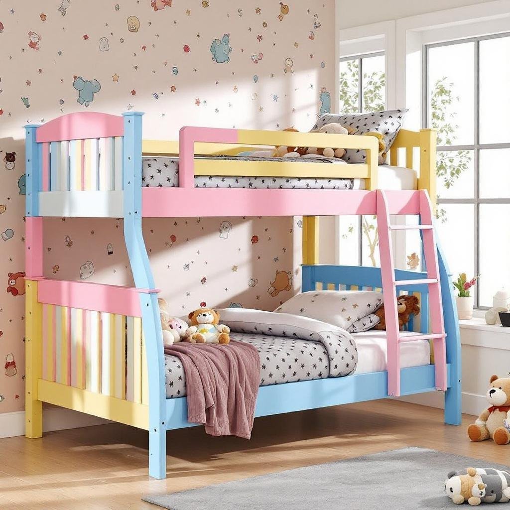 Cách sắp xếp đồ chơi trên giường tầng gọn gàng