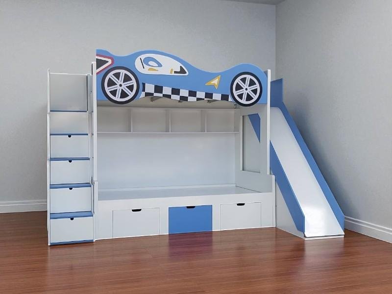 Cách sắp xếp đồ chơi trên giường tầng gọn gàng