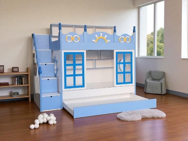 Cách sắp xếp đồ chơi trên giường tầng gọn gàng