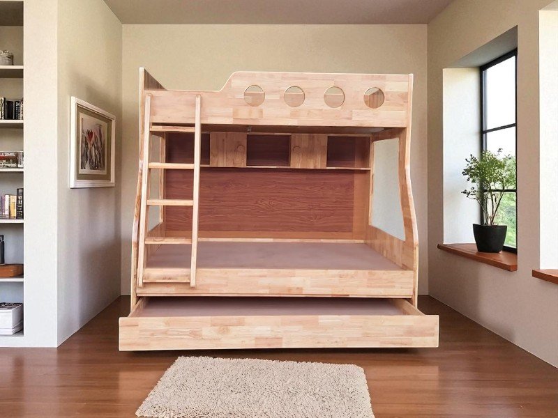 Lâu dài giường tầng cho bé gái có cầu trượt