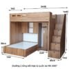 Giường tầng kết hợp tủ quần áo MS 3087 - Hình ảnh 4