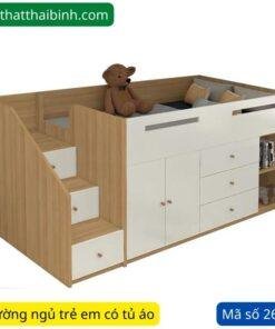Giường ngủ trẻ em có tủ áo MS 2610