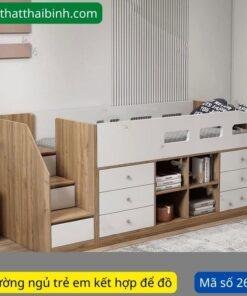 Giường ngủ trẻ em kết hợp tủ để đồ MS 2611
