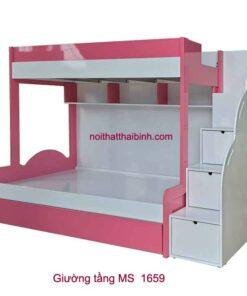 Giường tầng đẹp màu hồng MS 1659 Giá bán= 15,500,000đ giảm còn= 13,500,000đ