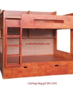 Giường 2 tầng gỗ cao su MS 2492