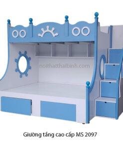 Giường tầng bé trai màu xanh MS 2097