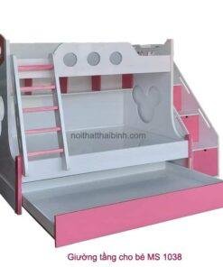 Giường tầng cho bé màu hồng MS 1038 Giá bán = 13.500.000 đ