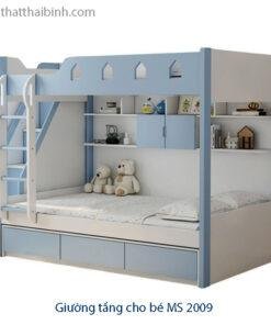 Giường tầng cho bé màu xanh MS 2009