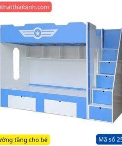 Giường tầng trẻ em màu xanh MS 2581