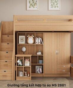 Giường tầng kết hợp tủ áo MS 2881