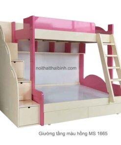 Giường tầng màu hồng MS 1665 Giá bán= 15,500,000đ giảm còn= 13,500,000đ
