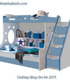 Giường tầng màu xanh cho bé trai MS 2075