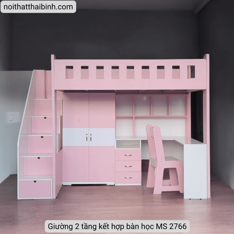Giường 2 tầng kết hợp bàn học MS 2766