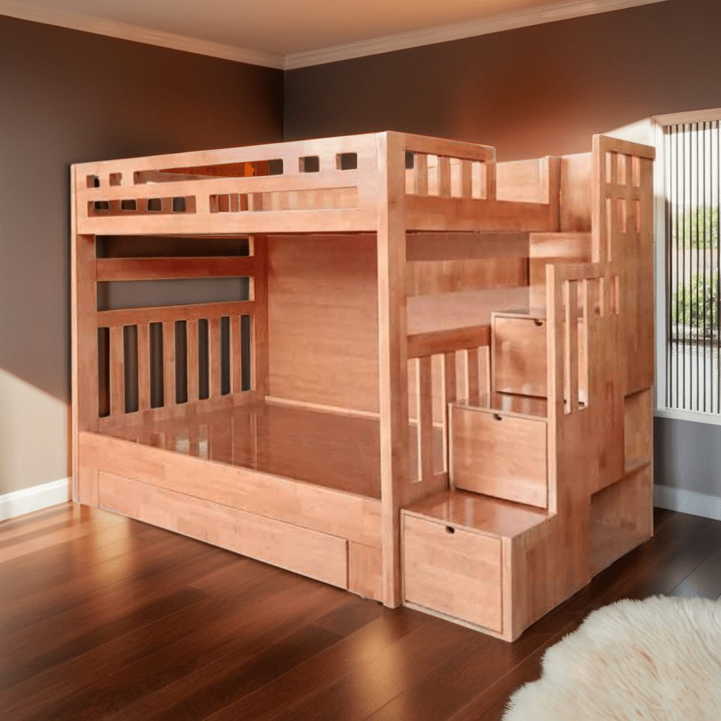 Giường tầng gỗ tự nhiên MS 1635 - Hình ảnh 2